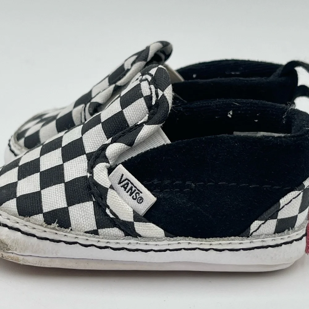 Vans Baby Checkerboard Slip-On Shoes Black & White